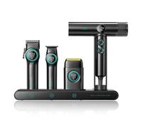 VGR Professional Barber Set 4 in 1 - Hair Clippers Men, Beard Trimmer, Foil Shaver Razor - Rechargeable Cordless - 9000 RPM - Brushless Ionic Hair Dryer with Diffuser - Salon Barbershop