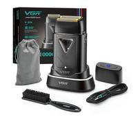 VGR Professional Foil Shaver for Men, Vector Motor 8000 RPM Electric Razor, Close Shave Dual Floating Foils, Cordless USB-C Rechargeable with UV Cap, Face, Bald Head & Barber Skin Fade Shaving Machine