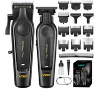 VGR Professional Hair Clippers for Men - Cordless Barber Clippers & Zero Gapped Trimmer Set, 7000RPM High Power Hair Cutting Kit with Ceramic Blade, USB-C Rechargeable Grooming Tools for Fade V197&995