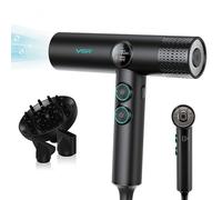 VGR Professional Hair Dryer with Diffuser for Curly Hair, Fast Dry Brushless High-Speed Negative Ionic Blow Hairdryer for Men Women, Quiet Low Noise Lightweight Powerful, Barber Barbershop Salon