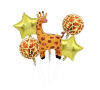 VGRDTM Animal Balloons, Safari Party Decorations, Jungle Theme Party Decorations, Giraffe Foil Balloons Set with Golden Stars for Kids Birthday Baby Shower Supplies