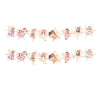 VGRDTM Fairy Party Decorations, Fairies Decorations, Fairy Birthday Decoration, 16pcs Enchanted Banner Set with 8 Unique Designs for Girls Wonderland Theme Hanging Decor