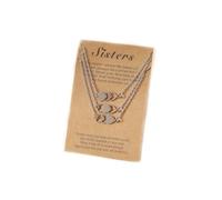 VGRDTW 3-Piece BFF Necklace Set for Girls -Heart Friendship Jewellery, Adjustable 45+5cm Chain, Matching Trio Gift for Best Friends, Daily Wear & Special Occasions