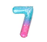 VGRDTW 7th birthday decorations,7 Balloon,Stitch Balloons,40 Inch Number 7 Balloon Foil, Large Blue Pink Rainbow Number Balloon for Girls, Helium Aluminium Film Balloons with Starry Sky Design