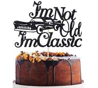 VGRDTW cake topper men birthday 90th 50th 60th 70th 80th classic car decoration vintage supplies party not old I'm classic cars decorations