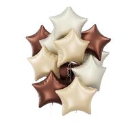 VGRDTW Cream Star Balloons, 18Inch Cream Caramel Coffee Five-Pointed Star Latex Helium Balloons, 12Pcs for Wedding Bridal Baby Shower Birthday Party Decor