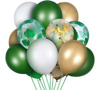 VGRDTW Dinosaur Balloons 50Pcs Green & Gold Latex Balloons 12 Inch for Dinosaur Themed Parties, Birthdays, Events - Party Decorations & Birthday Supplies