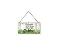 VGRDTW Garden Signs, Garden Signs and Plaques for Outside, Garden Plaques, Welcome To The Secret Garden Sign, Accessories for Home Decor, Outdoor Wall Decor Gardening Gifts for Women 4.92x9.84 Inch