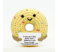 VGRDTW Get Well Soon Gifts for Women, Gifts to Cheer Someone Up, Friend Gift, Thank You Gift, Yellow Handmade Crochet Donut Plush for Teachers, Colleagues, Friends, Heartfelt Appreciation Present