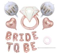 VGRDTW Hen Party Accessories, Bride to Be Decorations, Hen Party Decorations, Rose Gold Bridal Balloon Set, MRS Foil Balloons, Heart & Ring Shapes, Bachelorette Wedding Shower Decoration Kit