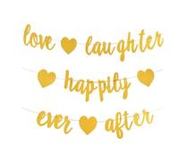 VGRDTW Just Married Decorations, Wedding Decorations, Just Married Banner, Gold Banner Bridal Party Sign, Elegant Wedding Reception Decor, Photo Backdrop Decoration