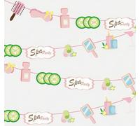 VGRDTW Spa Party Decorations, 2M Pre-Strung Pink Girly Bunting, 9 Flags Sleepover Party Supplies for Girls, Slumber Makeup Theme Celebration Decor