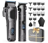 VGRPRO Cordless Hair Clippers Men and Trimmers Set,Clippers for Men Haircut | USB Rechargeable Electric Mens Hair Clippers and T-Blade Hair Trimmer for Hair Cutting,14 guide comb,LED display,Package Case