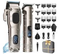 Vgrpro Hair Clippers Men Professional,Mens Clippers and Trimmers Set, USB Rechargeable Cordless Hair Clippers for Hair Cutting, Electric T-Blade Hair Trimmer for Men with Package Box (Silver)