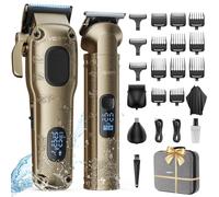 Vgrpro Hair Clippers Men Professional,Mens Clippers and Trimmers Set, USB Rechargeable Cordless Hair Clippers for Hair Cutting, Electric T-Blade Hair Trimmer for Men with Package Box (Gloden)