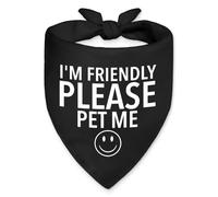Vgrti I'm Friendly Please Pet Me Dog Bandana, Adopt me Bandanas for Dogs, Pet Triangle Scarf for Dog's Owners, Funny Pet Photo Prop Accessories, Christmas Birthday Gifts for Dog Lover Owner
