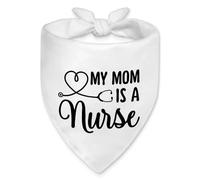 Vgrti My Mom is a Nurse Funny Dog Bandana, Nurse Dog Bandana, Adjustable Pet Scarf Pet Accessories for Medical Theme Party Nurses Vet, Nurses Week Graduation Gifts for Women Dogs Lovers
