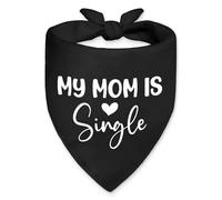 Vgrti My Mom is Single Funny Dog Bandana, Valentine's Day Dog Bandana, Adjustable Pet Scarf Pet Accessories for Dogs Lovers Single Mom, Funny Valentine's Birthday Gifts for Mother Dogs Lovers
