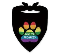 Vgrti Paws for Progress Funny Dog Bandana, Rainbow Liberal Protest Dog Bandana for Social Justice, Inclusive Paw Pride LGBTQ+ Rights Parade Pet Scarf, Pride Month Gifts for Activists Pet Lovers