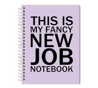 Vgrti This is My Fancy New Job Sarcastic Spiral Notebook for Work - Light Purple, Funny New Job Present for Women Men Coworkers, Promotion Farewell Gifts for Colleagues Boss Teachers Managers Friends