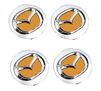VGTDCDT 4 Pcs Hub Centre Caps for Mazda CX-7 56mm, Waterproof Dustproof Wear-Resistant and Anti-Rust Wheel Centre Caps,Orange