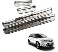 VGTDCDT 4 Pcs Stainless Steel Car Door Sill Protector for Suzuki Vitara 2018-2023 2024, Welcome Pedal Non-Slip Anti Scratch Threshold Plate Sticker,Silver