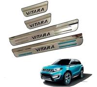VGTDCDT 4 Pcs Stainless Steel Car Door Sill Protector for Suzuki Vitara 2018-2023 2024, Welcome Pedal Non-Slip Anti Scratch Threshold Plate Sticker,Bla-ck