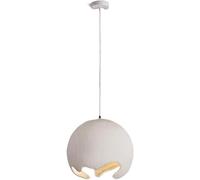 VGTLAKEX Pendant Light Farmhouse Pendant Light Concrete Look Hanging Lamp Scandinavian Style Beige Dome Chandelier for Kitchen Island Bedroom(19cm*17cm)