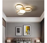VGTLAKEX Pendant Light Modern Copper Gold Led Ceiling Light Compatible with Bedroom Balcony Aisle Lights Wall Control 3 Color Lamp Indoor Lighting(L50cmw50cm)