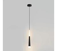 VGTLAKEX Pendant Light Morden Black Mini Chandeliers Minimalism Bar Long Tube Pendant Light Single Led Gold Hanging Lamp 2 Lights Linear Ceiling Fixture(Dark,1 Ligh)