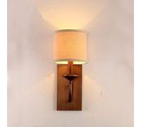 VGTLAKEX Pendant Light Wall Iron Linen Lampshade American Village Retro Single Head Warm Bedside Lamps Living Room Lamp Bedroom Balcony Lights Aisle