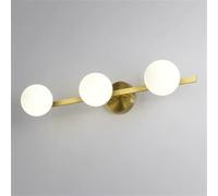 VGTLAKEX Pendant Light Wall Lamp Copper Vanity Lights G9 Bathroom Light Fixtures in Gold Finish with Frosted Glass Indoor Chandelier(3light)