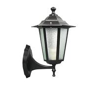 VGTLAKEX Wall Lights Sconces Black Simple Straight Hexagonal Aluminum Frosted Glass Lampshade Wall Lantern Retro Classic Outdoor Waterproof Wall Sconce Lamp