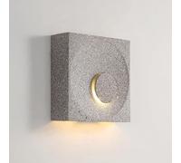 VGTLAKEX Wall Lights Sconces Modern Indoor Decor Wall Lamp Cement Simple Square Wall Sconce E14 Wall Mounted Lamp for Bedroom Bedside Study Stairs Hallway(Sand White)
