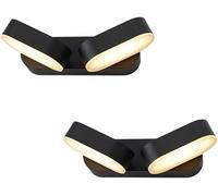 VGTLAKEX Wall Lights Sconces Reading Light Double Head Outdoor 340° Rotating Multi-Angle Lighting Wall Washer(2-Pack,OneColor)