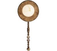 VGTLAKEX Wall Lights Sconces Wabi Sabi Wall Lamp Rustic Globe Sconce Imitation Marble Shade Wood Accent Vintage Sconces Lighting for Living Room