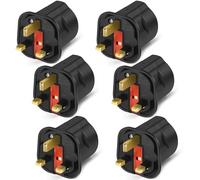 VGUARD European to UK Plug Adapter 6 Pack (NOT for UK Shavers/Toothbrushes Bathroom Plugs), EU to UK Plug Adapter 2 Pin Plug Adaptor to 3 Pin for Travel Electronic Device - Black