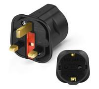 VGUARD European to UK Plug Adapter (NOT for UK Shavers/Toothbrushes Bathroom Plugs), Fused 13A EU to UK Travel Adaptor for 2 Pin EU Devices (1 Pack), Black