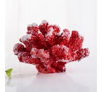 VGUEMVGW Artificial Aquarium Ornament Plastic Aquarium Ornament Landscape Cave Resin Coral Jellyfish Decoration (Red Coral)