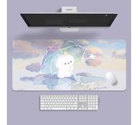 VGUEMVGW Craft，Gaming Mouse Pad XL(11.81 * 31.49 inch)，Extended Large Mouse Mat Desk Pad, Stitched Edges,Non-Slip Rubber Base，Keyboard Pad(80cm * 30cm) (Rainbow Umbrella), ZY-2305