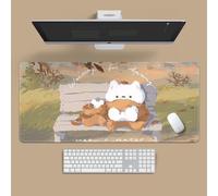 VGUEMVGW Craft，Gaming Mouse Pad XL(11.81 * 31.49 inch)，Extended Large Mouse Mat Desk Pad, Stitched Edges,Non-Slip Rubber Base，Keyboard Pad(80cm * 30cm) (Two Person Bench), ZY-2305