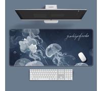 VGUEMVGW Craft，Gaming Mouse Pad XL(11.81 * 31.49 inch)，Extended Large Mouse Mat Desk Pad, Stitched Edges,Non-Slip Rubber Base，Keyboard Pad(80cm * 30cm) (Jellyfish World), ZY-2305