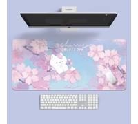 VGUEMVGW Craft，Gaming Mouse Pad XL(11.81 * 31.49 inch)，Extended Large Mouse Mat Desk Pad, Stitched Edges,Non-Slip Rubber Base，Keyboard Pad(80cm * 30cm) (Spring Cherry Blossoms), ZY-2305