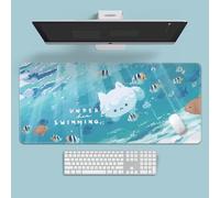 VGUEMVGW Craft，Gaming Mouse Pad XL(11.81 * 31.49 inch)，Extended Large Mouse Mat Desk Pad, Stitched Edges,Non-Slip Rubber Base，Keyboard Pad(80cm * 30cm) (Dive into The Seabed), ZY-2305