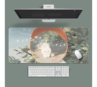 VGUEMVGW Craft，Gaming Mouse Pad XL(11.81 * 31.49 inch)，Extended Large Mouse Mat Desk Pad, Stitched Edges,Non-Slip Rubber Base，Keyboard Pad(80cm * 30cm) (Mirror Cat), ZY-2305