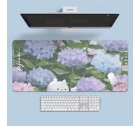 VGUEMVGW Craft，Gaming Mouse Pad XL(11.81 * 31.49 inch)，Extended Large Mouse Mat Desk Pad, Stitched Edges,Non-Slip Rubber Base，Keyboard Pad(80cm * 30cm) (Embroidered Ball cat), ZY-2305