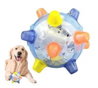 Vgvgaj Blue PP Ball Jumping Activation Dog For Pets LED Jumping Ball Play Music Bouncing Toy Dancing 12x12 Cm