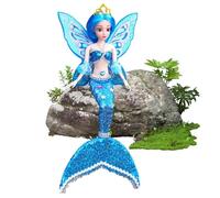 Vgvgaj Mermaid Pool Toys for Girls | 16.5 Inch Mermaid Water Toy Princess Girl with Removable Wings and Glitter Fish Tail Dress Up Toys for Girls 3
