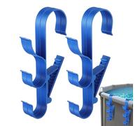 Vgvgaj Pool Skimmer Holder | Pool Pole Hooks, 2 Pieces Storage Rack for Equipment at the Edge for Rakes Landing Nets Towels Rods Telescopic Brushes