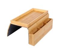 Vgvgaj Sofa Arm Table | Non-Slip Foldable Wooden Shelf with Storage Space | Couch Armrest Table Storage Tray | for Drink Snack Food Remote Control Mobile Phone Home Bedroom Outdoor Recliner Chair